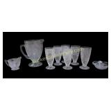 Jeannette Iris & Herringbone Pressed Glass