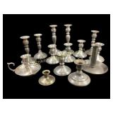 Collection of Pewter Candlesticks