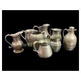 Eight Pewter Pitchers