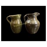 Two Stoneware Milk Pitchers