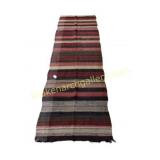 Handwoven Striped Wool Runner Rug Fabric