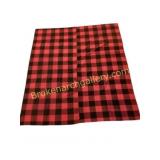 Red and Black Plaid Fabric Square