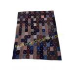 Patchwork Quilt with Blue and Orange Design