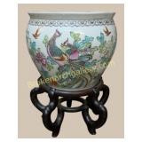 Chinese Porcelain Fish Bowl w/ Stand
