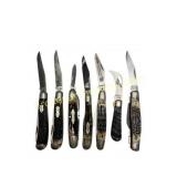 Seven pocket knives lot