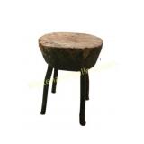 Wooden Butcher Block Table on Three Legs