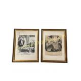 Pair of Vintage Interlandi Office Cartoons