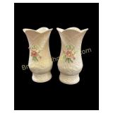 Pair Irish Belleek Vases