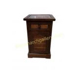 Wood Cabinet With Cane Accents
