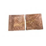 Wooden Side Tables With Parquetry