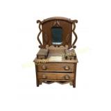 Wooden Miniature Vanity with Mirror