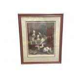 Framed Print of Puppies with Huntsmans Whip