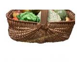 Woven Basket with Faux Produce Display