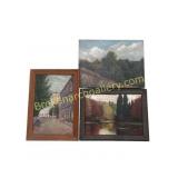 Three  Framed Vintage Oil Paintings