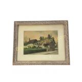 Signed Watercolor of English Cottage