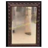 Vintage Carved Oak Mirror