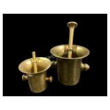 2 Heavy Brass Motar and Pestal