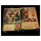 Two Vintage Coca Cola Advertising  Calendars