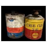 Two Motor Oil Cans