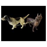 Two Cast Iron Dog Door Stops