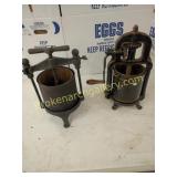 Two Cast Iron Fruit Presses