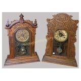 2 Waterbury Clock Co. Gingerbread Shelf Clocks