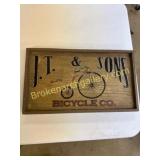 J.T. & Sons Bicycle Co. Wood Sign