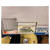 Vintage Battery Signs & Hose Rack