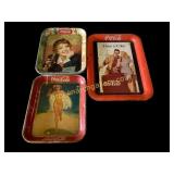 Three Coca Cola Advertising Serving Trays
