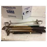 Vintage Golf Clubs and Fencing Sabres