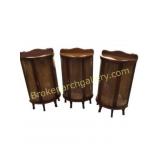 Three Wood and Glass Display Cabinets