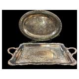 Two Silverplate Serving Trays