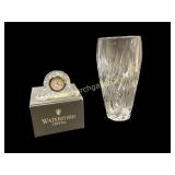 Waterford Table Clock, Crystal Vase