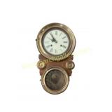 Double Dial Wall Clock with Brass Trim