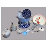 Assortment of Vintage enamelware