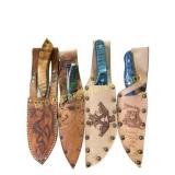 Four Custom Fixed Blade Knives