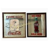 2 Vintage Coca Cola Advertising Mirrors