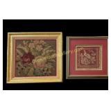 Floral Cross Stitch, Needlepoint Panel