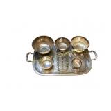 Silver-Plated Tray and Bowl Set