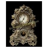 Antique Nicholas Muller Cast Metal Shelf Clock