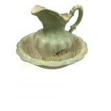 Green Ceramic Pitcher and Basin Set