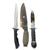 Three Modern Fixed Blade Knives