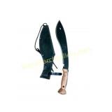 Machete with Sheath and Wooden Handle