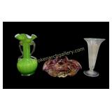 3 Pcs Vintage Art Glass