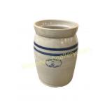 Stoneware Crock with Blue Stripes