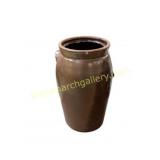 Brown Glazed Stoneware Storage Jar
