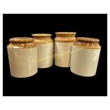 Four Saltglazed Pottery Storage Jars