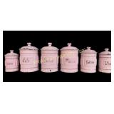 Vintage French Enamel Kitchen Canisters