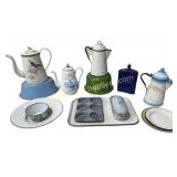 Assorted Enamelware Kitchen Articles