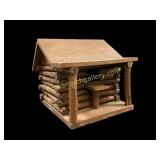 Folk Art Twig Cabin Birdhouse